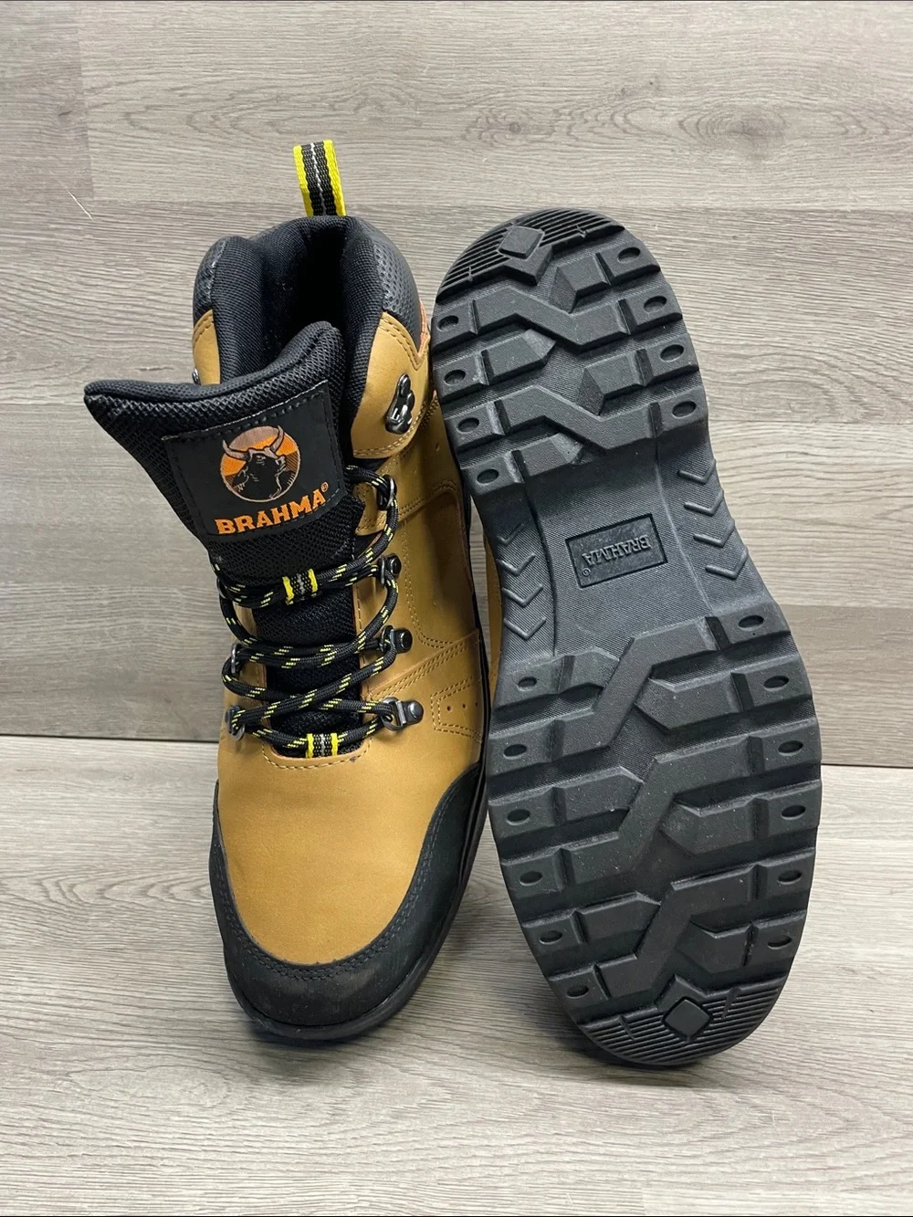 Brahma Men's Tan Work Boots - Rugged Safety and Comfort #2002